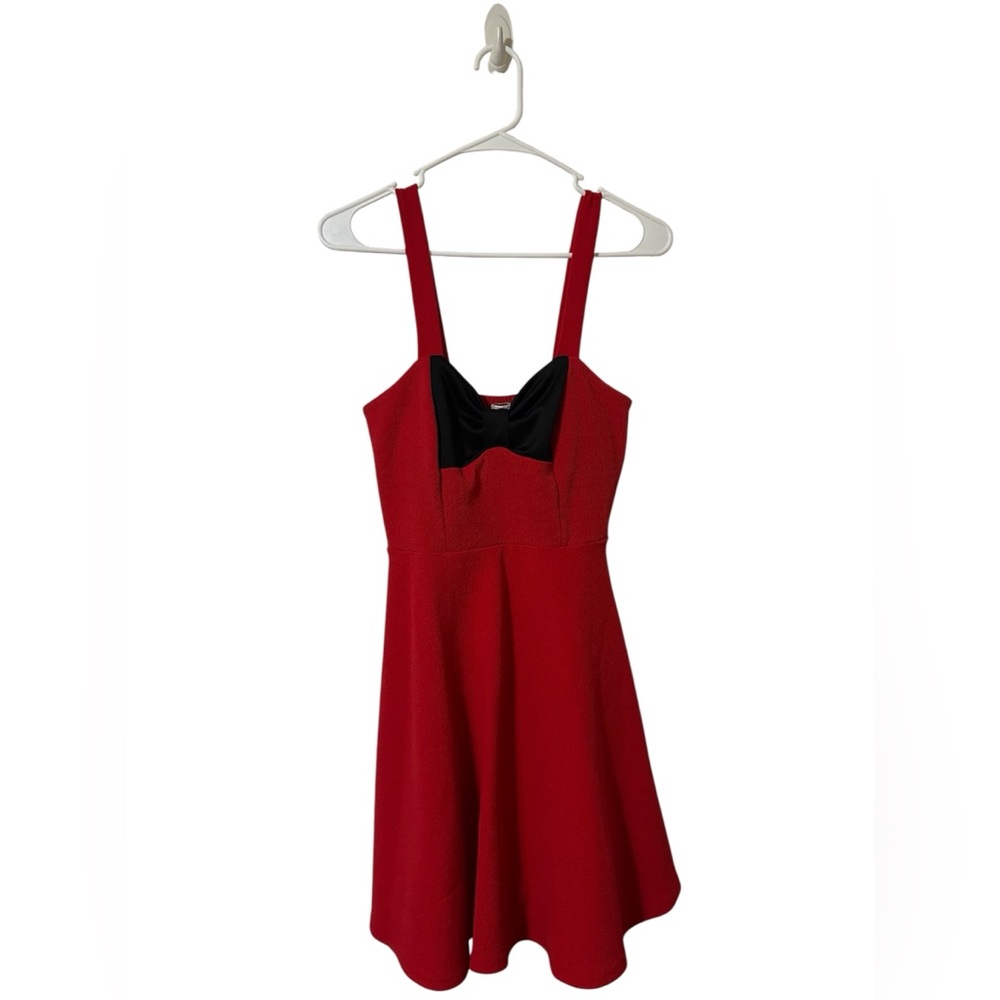 Elegant Red and Black Mini Dress